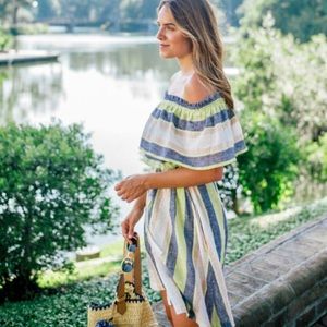 NWT Loft Beach Striped Off The Shoulder Dress
